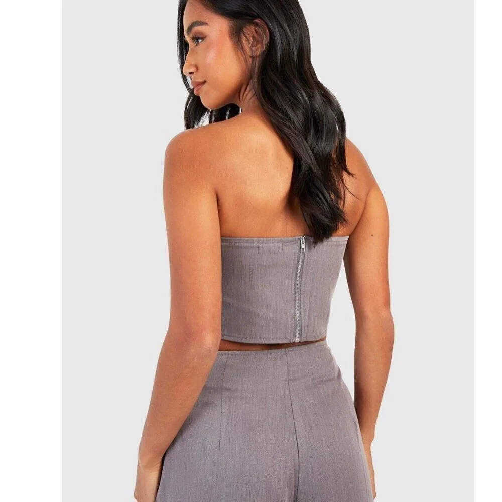 Boohoo Petite Tailored Bandeau - Size 8 - NWT - Picture 5 of 10